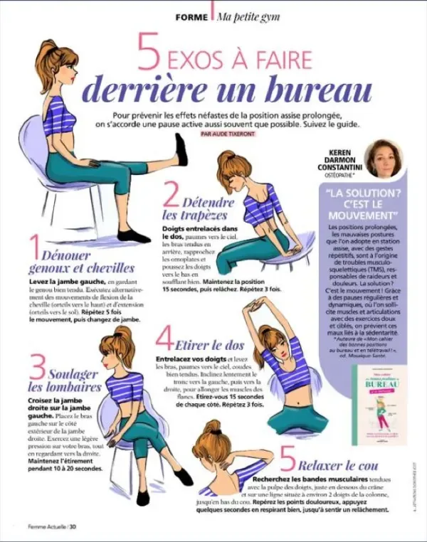 Femme Actuelle - 5 exos à faire derrière un bureau par Keren Darmon
